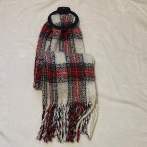 Max Studio Tartan Scarf - Red, Blue, Cream